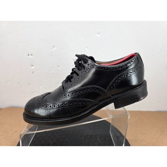 Thistle Shoes Scotland Ghillie Brogues UK 10.5 US 11.5 Black Leather Highland main image 9